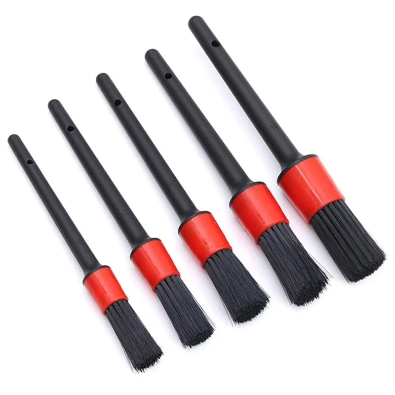 5Pcs Car Cleaning Brush Kit Soft Bristle Detail Brushes For Motorcycle Car Detailing Brush Set Wheel Rims Cleaning Brush Tools